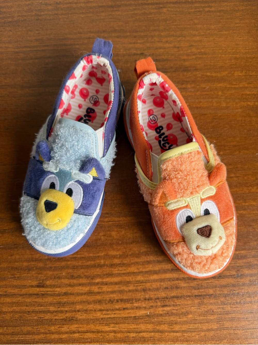 Ground Up Bluey & Bingo Faux Sherpa Plush Slip-On Sneakers - Size 10 Toddler